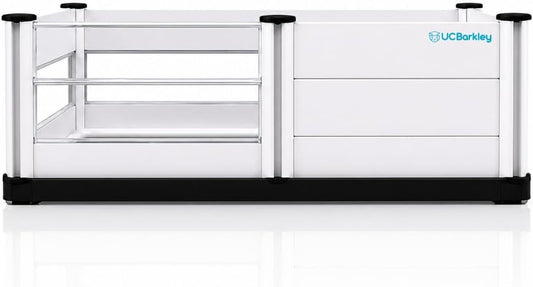 Whelping Box for Dogs and Puppies with Clear Window Panel – Modular, Easy-Clean, Safe Design with Pig Rail, Floor Liner 