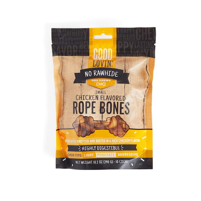Good Lovin' by Petco Chicken-Flavored Rope Bones No-Rawhide Dog Chews Small 10.2 oz. Count of 10