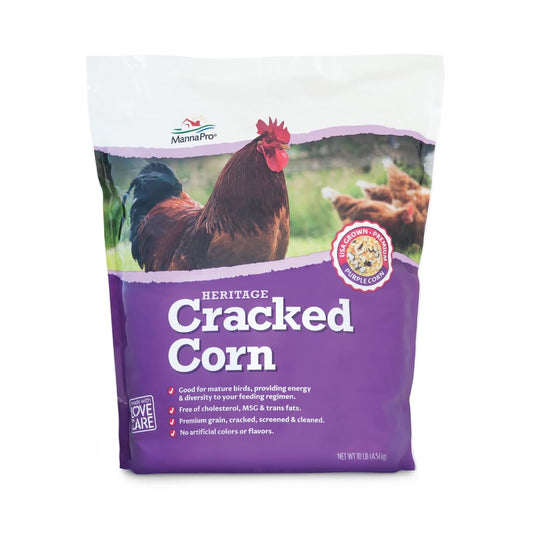 Manna Pro Chicken Scratch Feed, Heritage USA Purple Corn Blend, Natural Treat for Chickens and Ducks, Supports Healthy Digestion and Foraging, Poultry Scratch Grain, 10 lb Bag