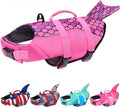 Malier Dog Life Jacket, Ripstop Dog Life Vest with High Buoyancy for Swimming Boating, High Visibility Shark Puupy Lifes