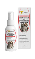 Veterra Dog and Cat Wound Care Spray for Dogs & Cats – Vet Recommended Skin Cleansing Spray, Helps Clean Minor Cuts & Scratches, Supports Skin Hygiene, Gentle No-Sting Formula - 3.38 Oz 100 Ml
