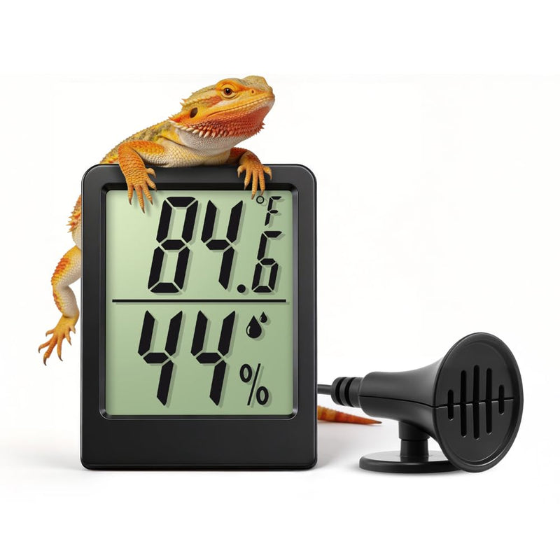Reptile Thermometer Hygrometer LCD Digital Terrarium Thermometer and Humidity Gauge 2-in-1 Temperature and Humidity Moni