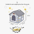 BXEBUI Dog House Indoor Memory Sponge, Foldable Dog House Kennel Bed Mat with Cushion for Small Medium Large Dogs Cats, 