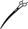 Purple Dragon 9.0 inch Black Dog Grooming Scissors - Downward Curved Shears