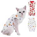 CELONROMF 2-Pack Pet Post-Surgery Recovery Suit for Cats Dogs, Abdominal Wound Protector Anti-Licking, Soft Breathable Onesie with Adjustable Fit, Small Pets Universal Tee(Medium, Watermelon,Football)