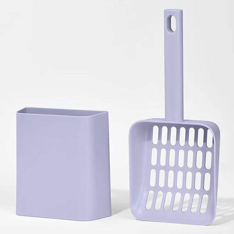Tookincmo Kitty Litter Scoop, Cat Litter Scooper with Caddy, with Holder to Store cat Pooper Scooper After use, Sturdy ABS Material, Romantic and Cute Purple.…