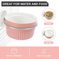 WQY Groceryshop Bird Cage Feeder Parrot Food Cage Bowl Clamp Holder Coop Cup, Ceramic Bird Cage Water Bowl, Pet Feeder Cage for Parakeet African Greys Conure Cockatiels Lovebird Budgie Chinchilla-Pink