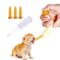 LogFaadCoi Glass Banana-Shaped Pet Feeding Bottle | Adjustable Flow Nipples 1-2-3 Holes + Press Valve | Includes 3 Nipples & Cleaning Brush | Leak-Proof, Easy-to-Grip Kit for Kittens & Puppies