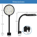 DaToo Mini Clip On Aquarium Light 7W Dimmable Small Fish Tank Light USB Moving Lamp with White Red Blue Green LED for 1 