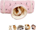 Amakunft Guinea Pig Tunnels and Tubes 3 Way Collapsible Small Animal Hideout Activity Tunnel Toy for Baby Guinea Pigs, H