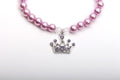 Dog Cat Pearls Necklace Collar with Rhinestones Crown Charm Pendant Pet Puppy Jewelry