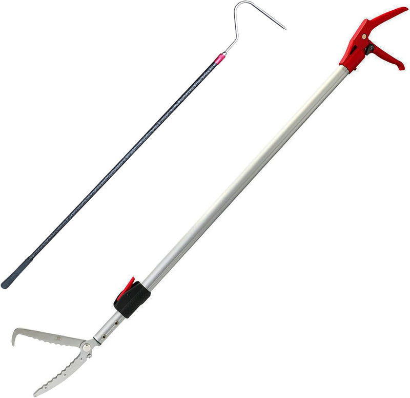 55''-87'' Telescopic Snake Catcher Tongs Grabber, Wide Jaw Handling Tool
