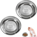 Stainless Steel Cat Bowls Food Dishes for Indoor Cats Cats Shallow Whisker Friendly 6.4Inches Cat Food Water Dishes Bowls Whisker Fatigue Relief Dishwasher Safe 2Pcs