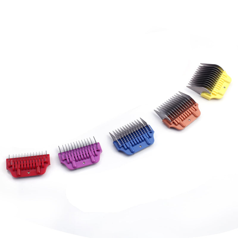 DODAER Dog Animal Stainless Steel Wide Clipper Attachment Guard Comb Set for A5 Series | Snap-On/Off Design Combs,Only Fir for 10W/15W/30W Wide Blade (Medium 5-Piece)