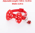 3 Pcs Rabbit Adjustable Collars with Bell, Guinea Pig Bow-Knot Cute Collar, Small Animal Exercise and Interaction Access