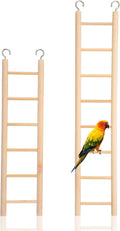 2 Pack Bird Ladder, Wooden Bird Ladder for Cage for Parakeets Parrots