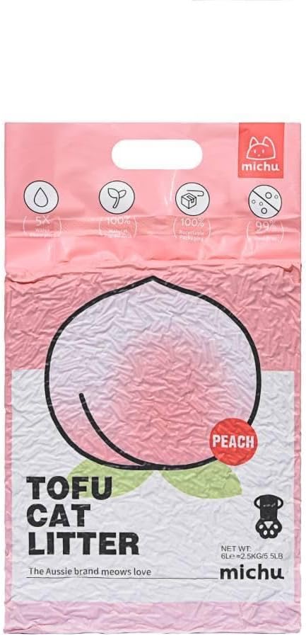 Michu Tofu Cat Litter Natural Clumping Tofu Cat Litter, Fast Clumping and Easily Scoop-able 5.5lb/88oz 5 Scents