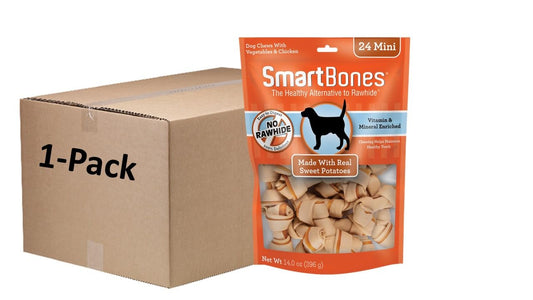 SmartBones Mini Chews With Real Sweet Potato, Rawhide-Free Chews For Dogs, 24 Count