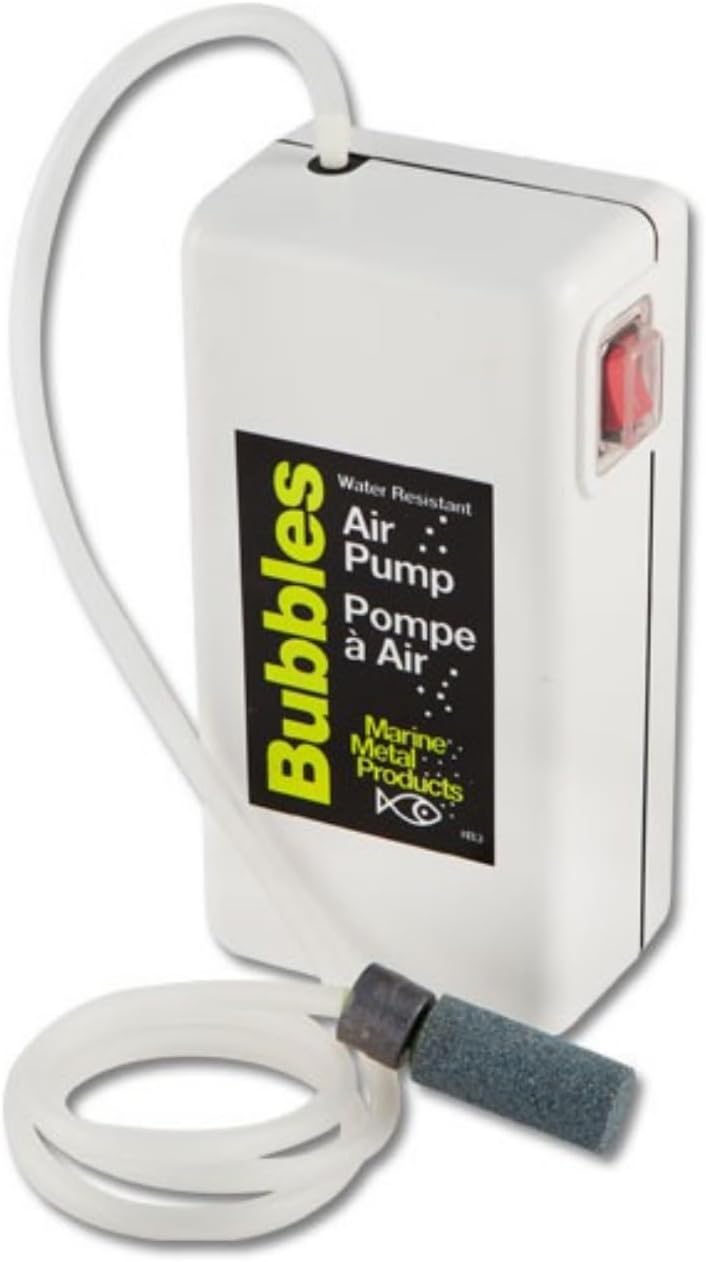Marine Metal B-3 Bubbles Live Bait Aerator, Water Resistant Air Pump, Portable & Battery Powered
