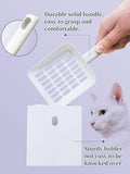 Cat Litter Scooper with Caddy, Cat Scooper for Litter Box with Holder Stand, Durable, Neat and Convenient - Matte White