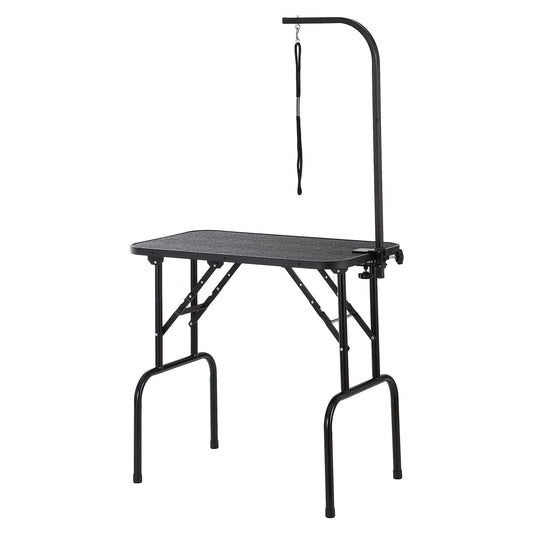 VEVOR Pet Grooming Table, 32 x18 Inch with Height Adjustable Arm, 220LBS Static Weight Capacity, Foldable Dog Groom Station with No-Sit Haunch Holder with Grooming Loop, for Medium and Small Dogs