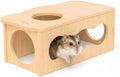 Medium Wooden Hamster Inspired Tunnel with Side & Top Windows Tunnel Toy Dreamy Cloud-Inspired Hideout with Smooth Strea