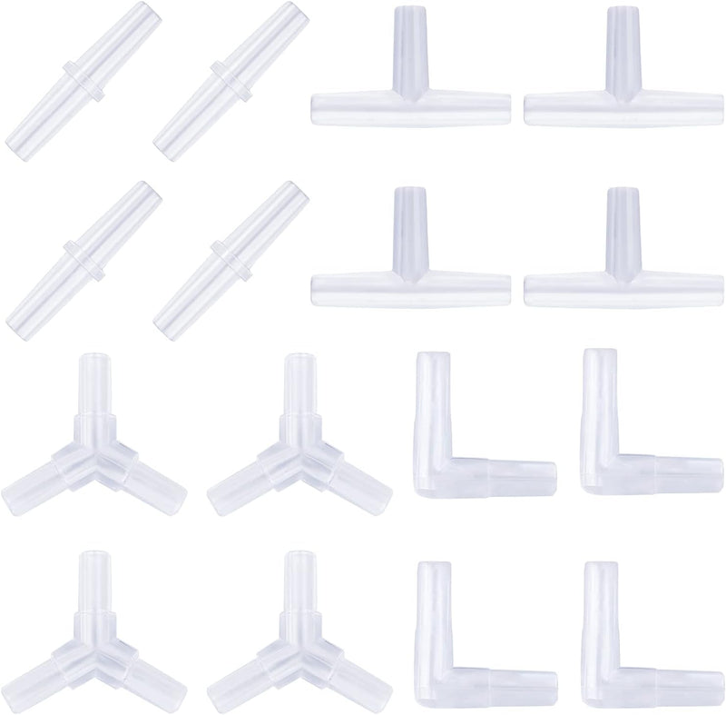 Pawfly Aquarium Airline Tubing Connectors Plastic Inline Valve, Fish Tank Air Pump Connector, 40-Piece