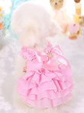 Fashion Sweet Puppy Dog Chiffon Princess Dress for EXTRAL Small and Small Dog Pink M