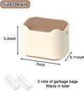 Cat Litter Trash Can Mini Countertop Trash with Press Type Lid Cat Poop Trash Can Includes 60 Refill Bags