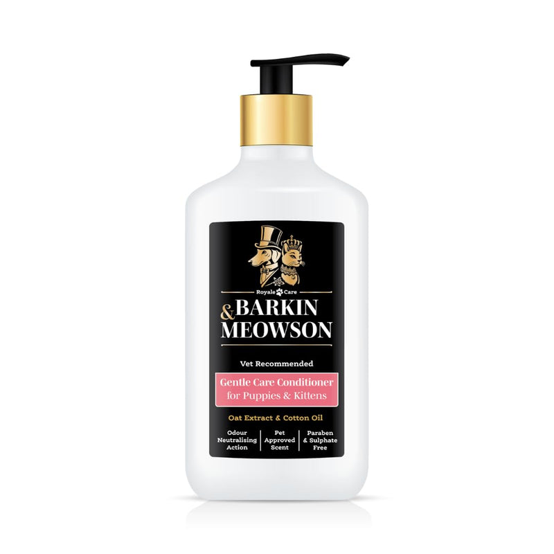 Barkin & Meowson Gentle Care Conditioner for Puppies & Kittens 350ml / 11.83 fl.oz - Oat Extract, Pet-Friendly Scent