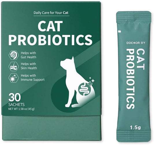 Doctor By Cat Probiotics - 100 Billion CFU High-Potency Formula, Daily Digestive & Immune Support Supplement for Cats, 3