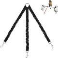 3 Way Dog Leash Coupler Heavy Duty No Pull Multiple Double Tangle Free Trio Nylon Bungee Cord Stretchy Sturdy Pups Lead 
