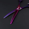 Purple Dragon 7.0" Purple Downward Curved Pet Grooming Curved Scissors