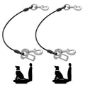 Dog Seat Belt Harness for Car,2pcs Dog Seatbelt of Coated Wire Leash Safety Restraint,No Chew Tether Cable Vehicle Dogs Accessories,Double Clips & Latch (2 Pack Black, 24 inch/60 CM)