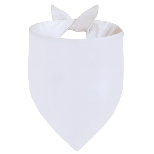 Agroon Blank Dog Bandanas White XLarge 1PCS, DIY Solid Cotton Scarf, Durable Triangle Reversible Bibs Handkerchief for Puppy Pet, Personalized Birthday/Party Fun Idea Gift