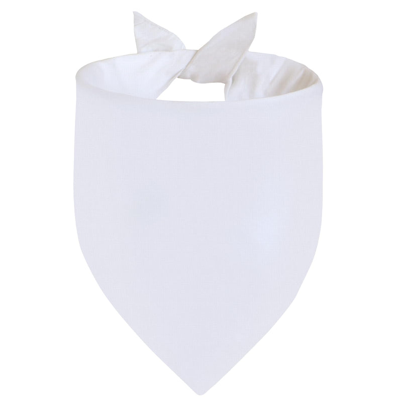 Agroon Blank Dog Bandanas White XLarge 1PCS, DIY Solid Cotton Scarf, Durable Triangle Reversible Bibs Handkerchief for Puppy Pet, Personalized Birthday/Party Fun Idea Gift