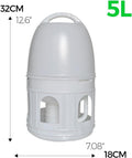 Bird Water Drinker, Pigeon Water Feeding Plastic Drinker Dispenser, 5L Pigeon Pet Water Pot Container, Water Automatic F