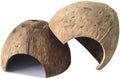 PINVNBY 2 PCS Natural Coconut Reptile Hideouts Lizard Coco Hut Hermit Crab Hut Aquarium Fish Hide Cave Spider Snail Clim