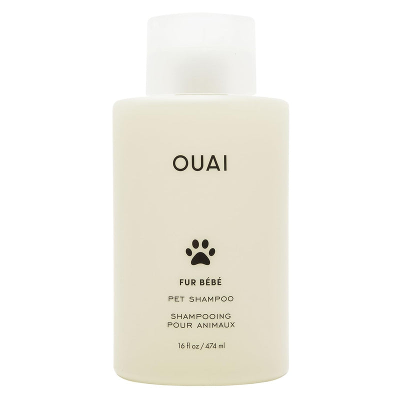 OUAI Fur Bébé Pet Shampoo - Cat & Dog Shampoo for Gentle Cleansing, Hydration & Shine - Vegan & Cruelty-Free Pet Supplies with Aloe Vera & Panthenol - Mercer Street Scent (16 Fl oz)