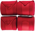 Fleece Horse Polo Wraps Set of 4 Bandages 4" Width, 3 Meters Length (Red)