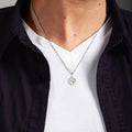 Claddagh Gold Solid .925 Sterling Silver Puppy Dog Cat Pet Paw Print Round Coin Medal Pendant Necklace - Choice of Penda
