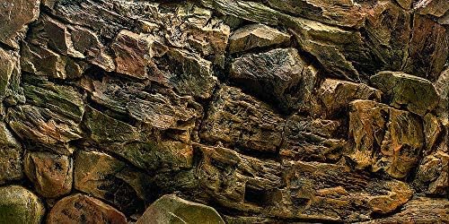 Rock Wall Aquarium Background Poster PVC Fish Tank Decor Landscape 24 36 48 72 (72