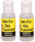 Dry Fly Gel Floatant Twin Pack - Advanced Formula Provides a Durable Hydrophobic Shield, Keeping Flies Dry and Riding Hi