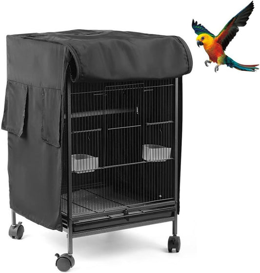 DONGKER Birdcage Cover,Breathable Waterproof Windproof Parrot Cage Cover Shade with Zipper Panel for Parakeet Macaw Love