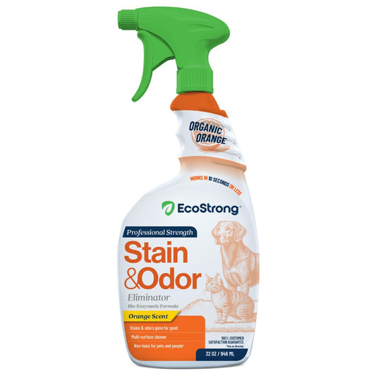 Orange Odor Eliminator | Pet Odor Deodorizer for Strong Odor | Enzyme Stain Cleaner for Cats, Dogs, and Pets | Great for Carpets, Furniture, Dog Kennels, and More (32 Fl Oz)