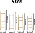 GXXMEI 4PCS Bird Toys - Wooden Ladder Climbing Toys for Parakeets, Parrots, Cockatoo & Lovebirds