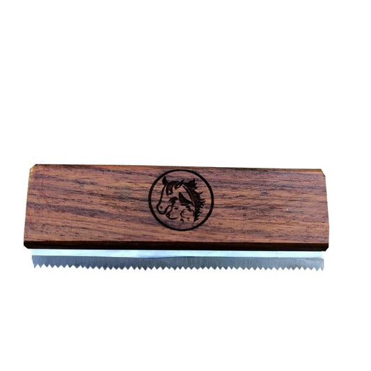 I.N Premium Original Deshedding Grooming Tools for Horse, Cats & Dogs Easy Ergonomic Wooden Handle Professional Brush Grooming Tool, Remove painlessly 95 Percent of Lose Hair Fur & Dirt (5 inch)