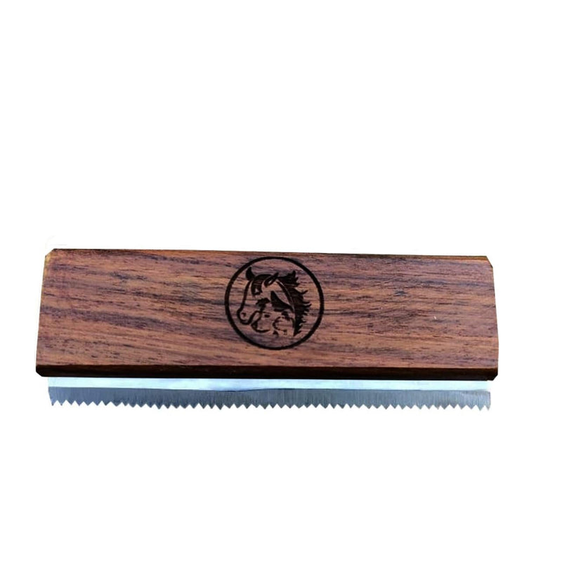 I.N Premium Original Deshedding Grooming Tools for Horse, Cats & Dogs Easy Ergonomic Wooden Handle Professional Brush Grooming Tool, Remove painlessly 95 Percent of Lose Hair Fur & Dirt (5 inch)