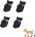 Andiker 4 Pcs Dog Shoes, Soft Breathable Dog Boots with Adjustable Drawstring Non-Slip Sole Easy to Clean Dog Paw Protec