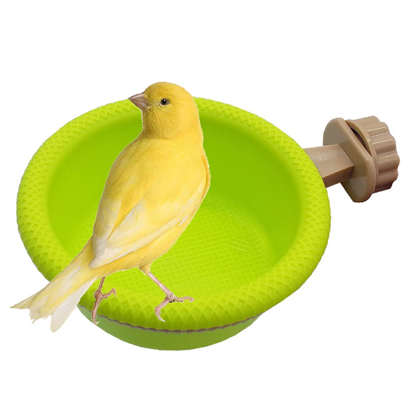 FOIBURELY Multi-Function Caged Bird Bath Bird Cage Parrot Supplies Bathing Tub for Canary Finch Budgerigar，Perch Stand(4.5